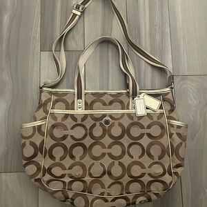 Coach Brown Signature Diaper Bag